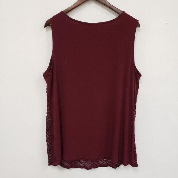 Susan Graver Womens Textured Kimono Set Size 1X Burgundy Stretch Career Church - Picture 5 of 14